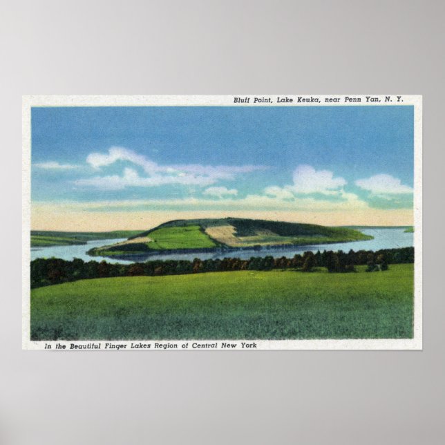 Poster Vista do ponto Bluff perto de Penn Yan (Frente)