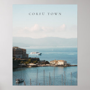 Poster Vista do Porto da Cidade de Corfu