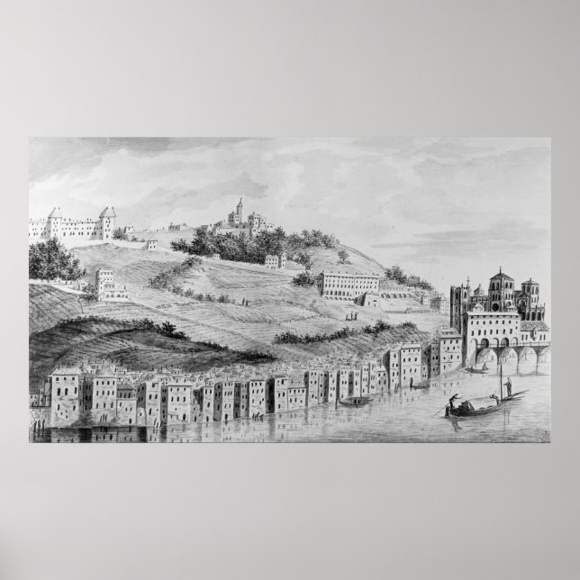 Poster Vista do porto da cidade de Lyon (Frente)