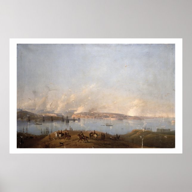 Pôster Vista do porto de Sebastopol durante o Crime (Frente)