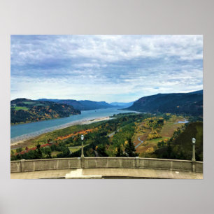Poster Vista do rio Columbia, desfiladeiro do rio Columbi