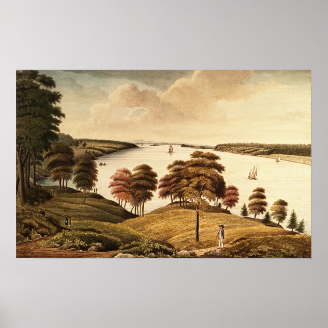 Poster Vista do Rio Hudson de Fort Knyphansen (Frente)