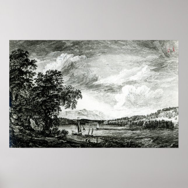 Pôster Vista do rio Hudson de Pakepsey (Frente)