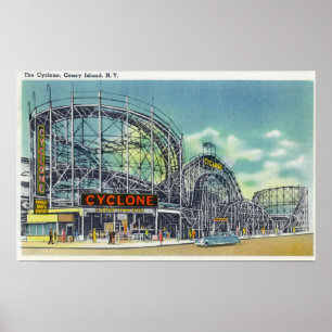 Poster Vista do roller coaster do ciclone # 2