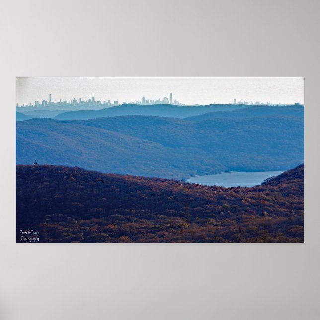 Poster Vista do Skyline NYC do Monte Beacon,NY (Frente)