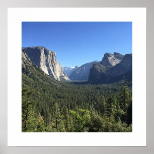 Poster Vista do túnel Vale de Yosemite Fotografia Azul