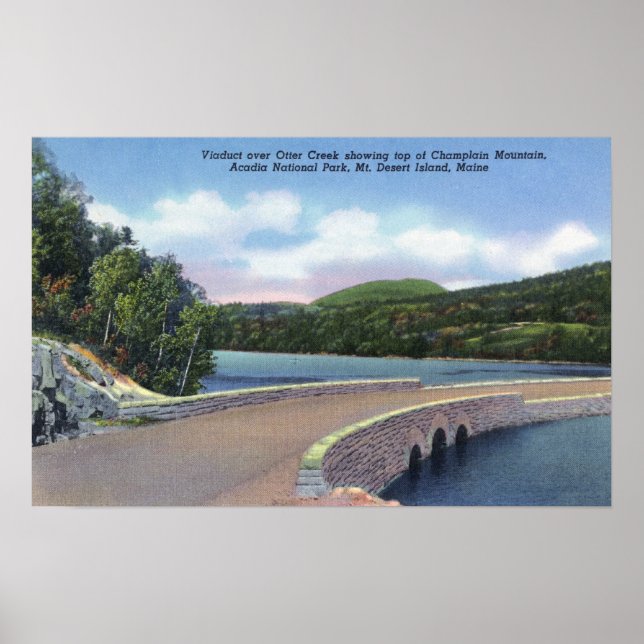Poster Vista do Viaduto Otter Creek, Champlain Mt. (Frente)