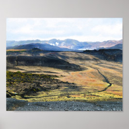 Poster Vista do vulcão Hverfjall, Islândia