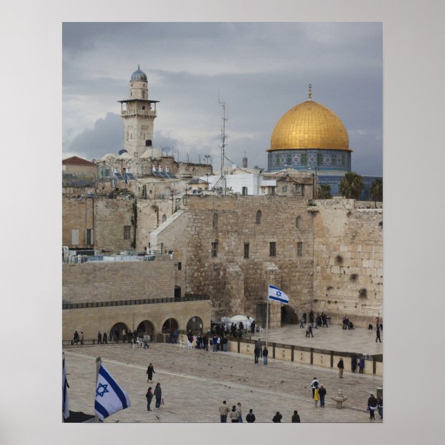 Poster Vista do Western Wall Plaza, tarde (Frente)