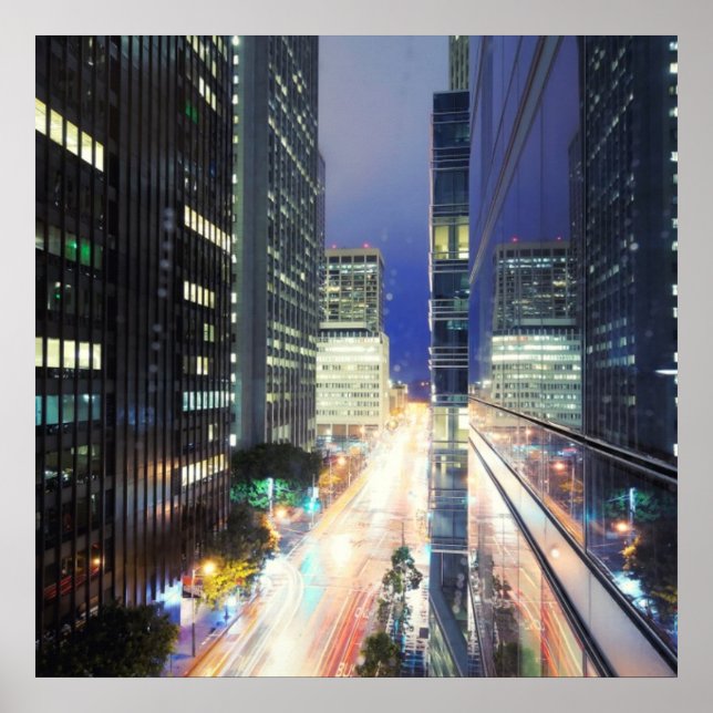 Poster Vista dos edifícios dos departamentos financeiros (Frente)