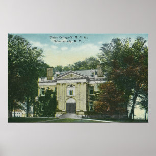 Poster Vista exterior da faculdade YMCA da união