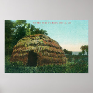 Poster Vista exterior de um condado de Tule HutLake, CA