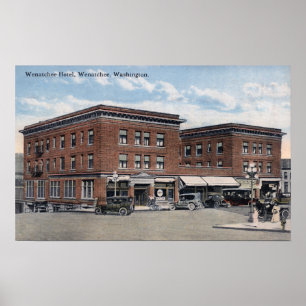 Poster Vista exterior do hotel de Wenatchee