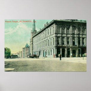 Poster Vista exterior do templo maçónico 2