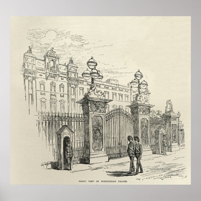 Pôster Vista frontal do Palácio de Buckingham (Frente)