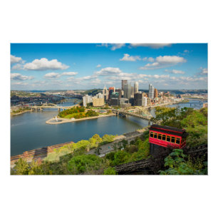Pôster Vista Incline do Pittsburgh Pensilvânia Duquesne