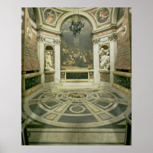 Pôster Vista interior da capela octogonal de Chigi