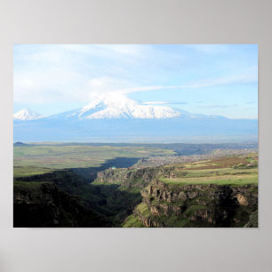 Poster Vista na montanha Ararat do lado armênio
