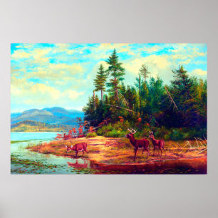 Poster Vista no Long Lake Arthur Fitzwilliam Tait 1882