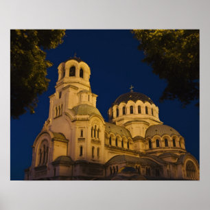 Poster Vista noturna da Catedral de Alexander Nevski