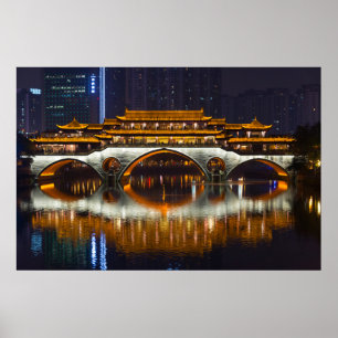 Poster Vista Noturna da Ponte Anshun