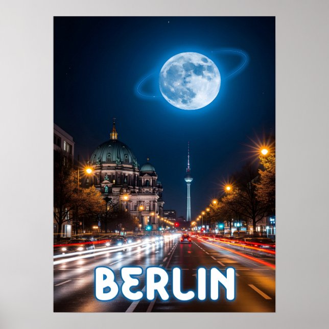 Poster Vista noturna surreal de berlim (Frente)