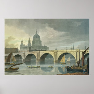 Pôster Vista ocidental sul da catedral de Pauls da rua