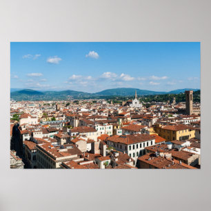 Poster Vista panorâmica aérea de Florença - Toscana, Itál