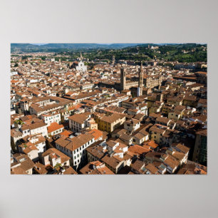 Poster Vista panorâmica aérea de Florença - Toscana, Itál