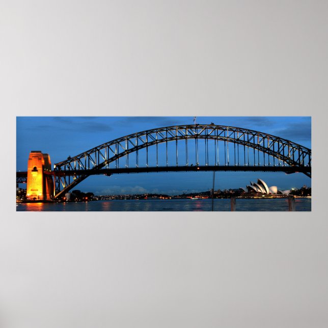 Poster Vista panorâmica da ponte de Sydney Harbor (Frente)