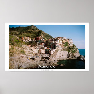 Poster Vista panorâmica de Manarola