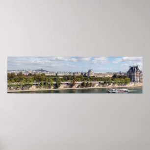 Poster Vista panorâmica de Paris do telhado de Musee d'O