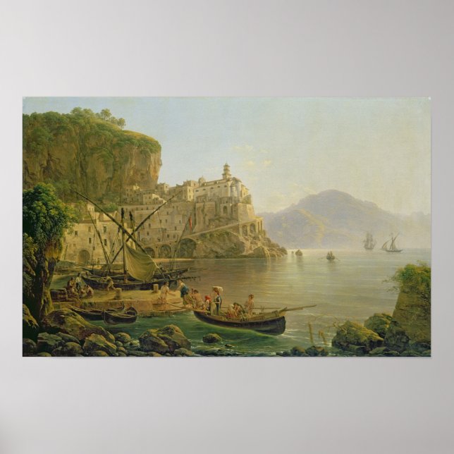 Poster Vista para a Atrani no Amalfi, 1817 (Frente)
