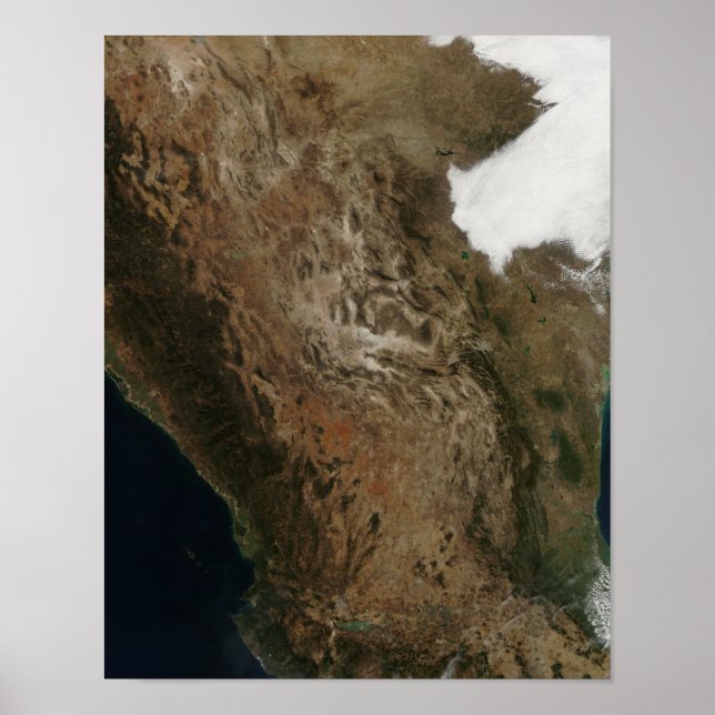 Poster Vista por satélite da paisagem do centro do México (Frente)