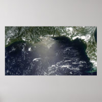 Vista por satélite das fugas de petróleo