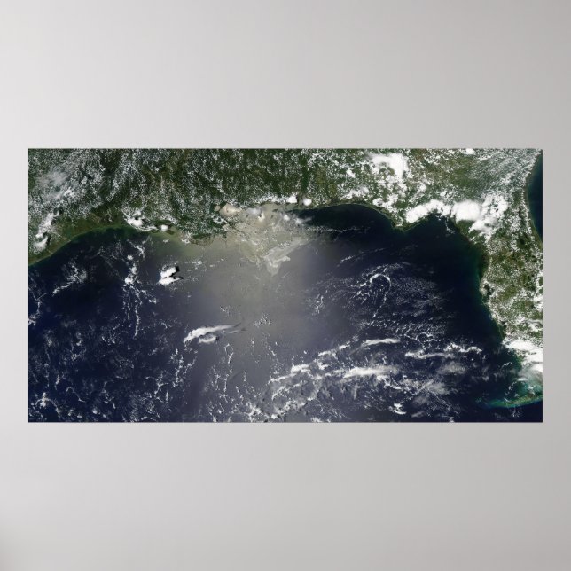 Pôster Vista por satélite das fugas de petróleo (Frente)