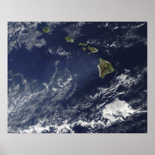 Pôster Vista satélite da névoa vulcânica