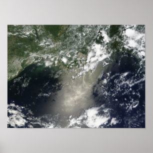 Poster Vista satélite das raias e das fitas do óleo