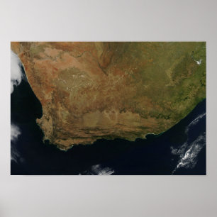 Pôster Vista satélite de África do Sul