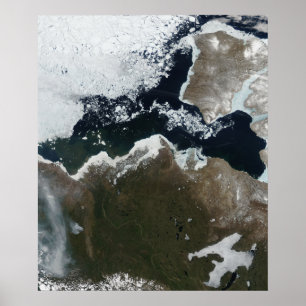 Pôster Vista satélite de Canadá noroeste