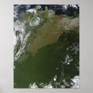 Pôster Vista satélite de Colômbia oriental