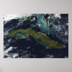 Poster Vista satélite de Cuba