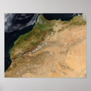 Poster Vista satélite de Marrocos