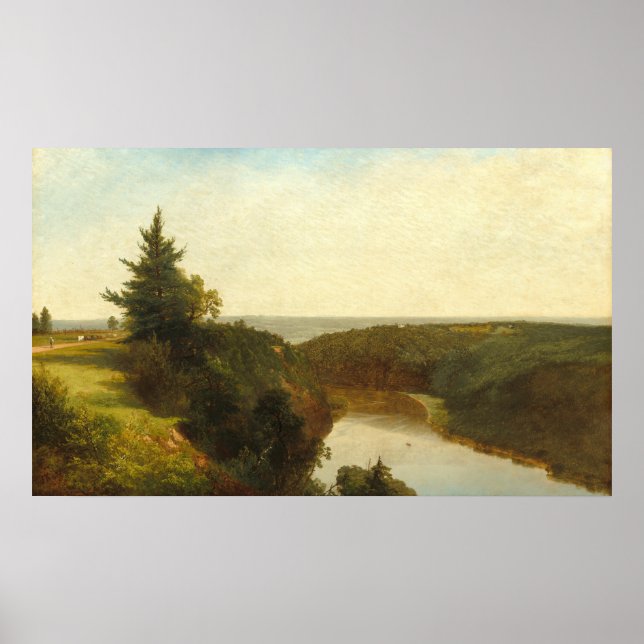 Poster Vista sobre o Genesee - John Kensett Fine Art Post (Frente)