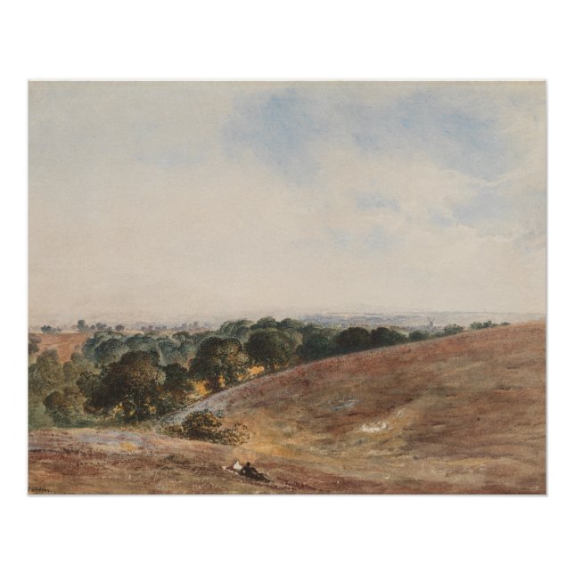 Pôster Vista sobre South Downs - John Martin (Frente)