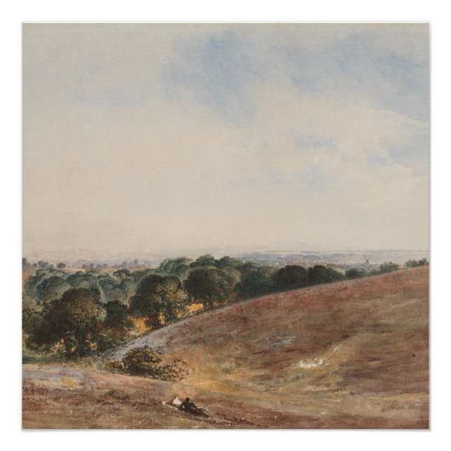 Pôster Vista sobre South Downs - John Martin (Frente)