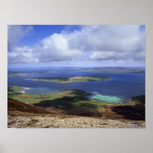 Poster Vista superior: continente do som, o graemsay & do