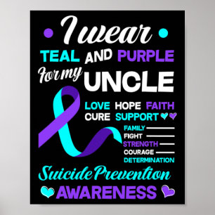 Poster Vista Teal E Roxo Para Meu Tio Suicídio Preventi