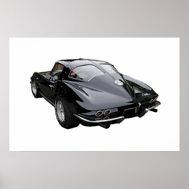 Poster Vista traseira de 1963 Corvette Stingray Coupe pos (Frente)
