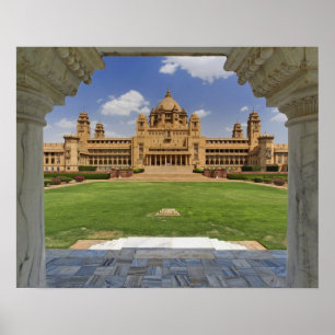 Pôster Vista traseira do hotel Umaid Bhawan Palace, Jodjp
